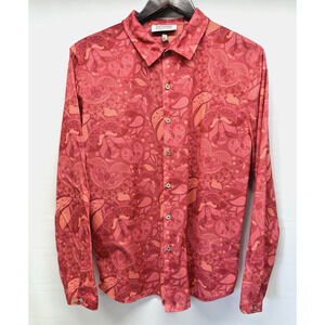 Skhoop Sweden Flora Shirt Coral Blouse Womens Medium The Original Skirt Company